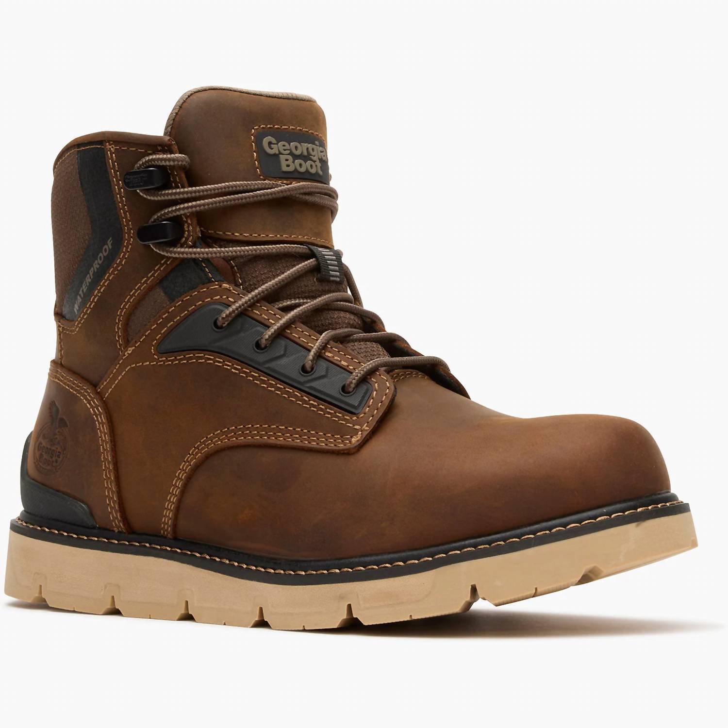 New Rocky Men's Carbon Flex Wedge Work Boot - Wide In Brown